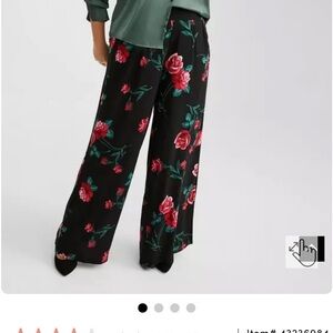 Torrid Green, Pink and Black Floral Wide Leg Pants